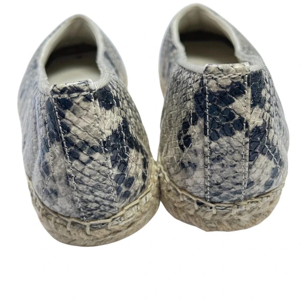 Franco Sarto Womens Kiya Espadrille Snakeskin Platform‎ Slip Ons Square Toe 7.5
